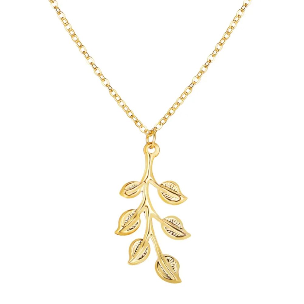 Leaf Necklace Nature Inspired Pendant Dainty Boho Jewelry Minimalist Gift Gold